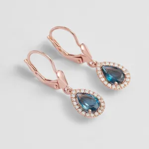 London blue topaz and diamond earrings SISSI Thumbnail