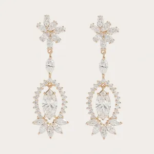 Gold lab grown diamond dangle earrings JOLENE Thumbnail