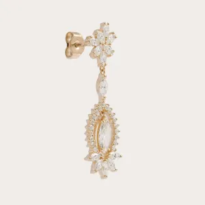 Gold lab grown diamond dangle earrings JOLENE Thumbnail