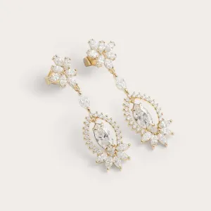 Gold lab grown diamond dangle earrings JOLENE Thumbnail