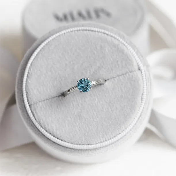 Swiss blue topaz engagement ring MONTARA Image