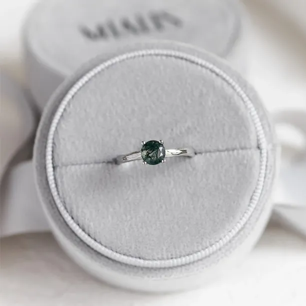 Moss agate engagement ring NATURELLA Image