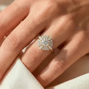 Statement ring with lab-grown diamonds STEPHANIE