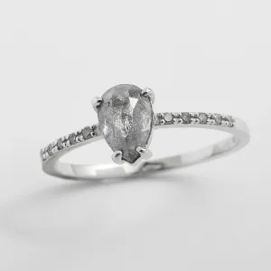 Gold engagement salt'n'pepper diamonds ring JACQUETTE  Thumbnail