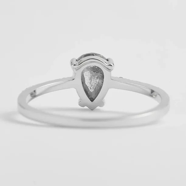 Gold engagement salt'n'pepper diamonds ring JACQUETTE  Image