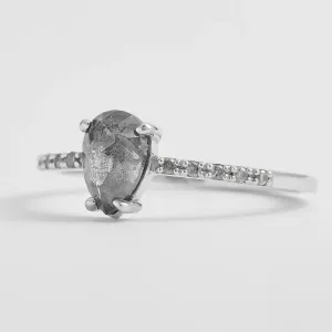 Gold engagement salt'n'pepper diamonds ring JACQUETTE  Thumbnail