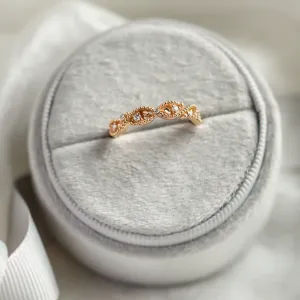 Twisted vintage gold ring with diamonds BRAID Thumbnail