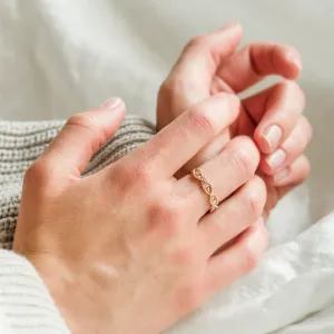 Twisted vintage gold ring with diamonds BRAID Thumbnail
