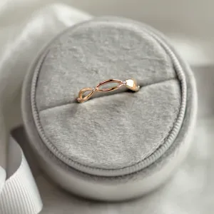 Gold diamond twisted ring ROMANCE Thumbnail