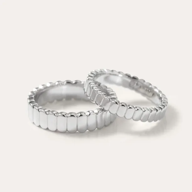 Geometric wedding rings with organic structure NERA Image