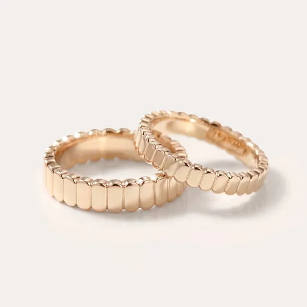 Geometric wedding rings with organic structure NERA Image