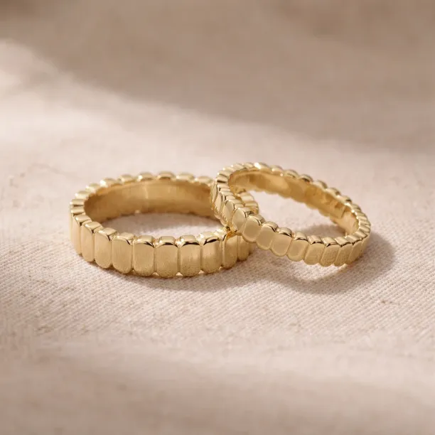 Geometric wedding rings with organic structure NERA Image
