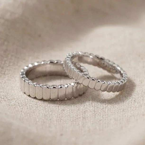 Geometric wedding rings with organic structure NERA Image