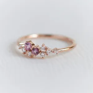 Pink sapphire and lab-grown diamond engagement ring CLARETTE Thumbnail