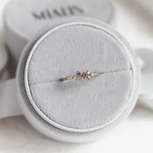 Pink sapphire and lab-grown diamond engagement ring CLARETTE Thumbnail