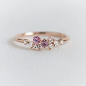 Pink sapphire and lab-grown diamond engagement ring CLARETTE Thumbnail