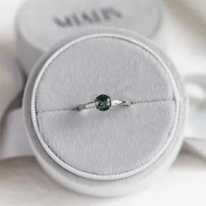 Moss agate engagement ring NATURELLA