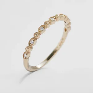 Elegant ring with diamonds in half eternity design and in vintage style CHRISTINA