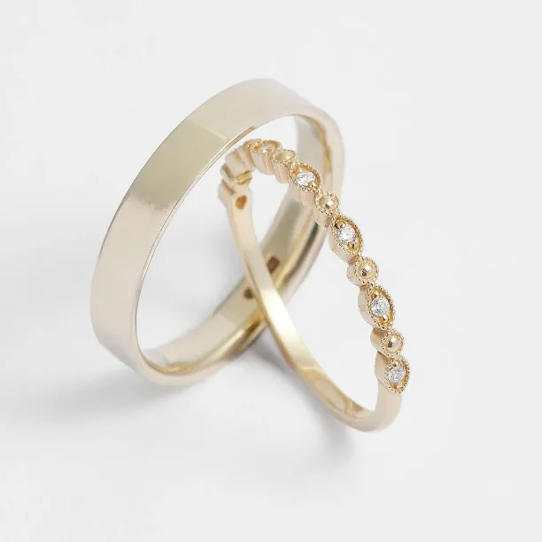 Elegant diamond wedding rings HONEY Image