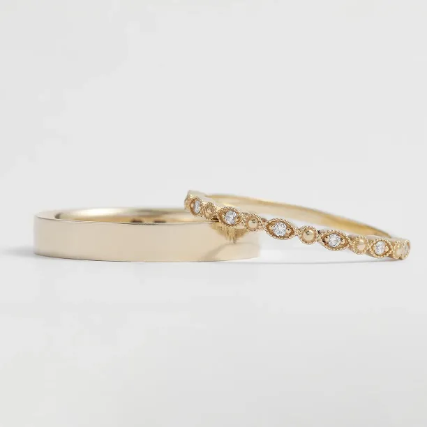 Elegant diamond wedding rings HONEY Image