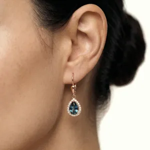 London blue topaz and diamond earrings SISSI