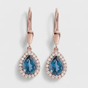 London blue topaz and diamond earrings SISSI