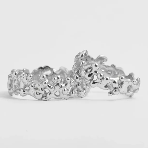 Avant-garde wedding rings with organic elements NALANI Image