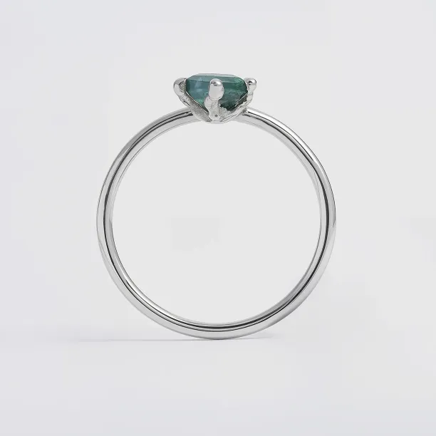 Gold ring with hexagon moss agate KLERA Image