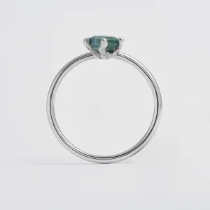 Gold ring with hexagon moss agate KLERA Thumbnail