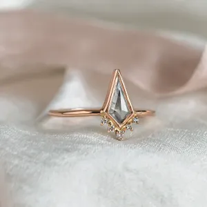 Kite salt and pepper diamond ring in cluster style AINI Thumbnail