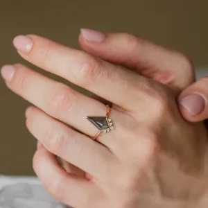 Kite salt and pepper diamond ring in cluster style AINI Thumbnail