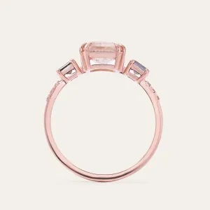 Vintage ring with rutilated quartz and salt and pepper diamonds FRANCI Thumbnail