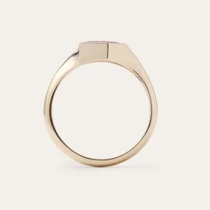 Gold atypical ring with asymmetric pink sapphire EDITH Thumbnail