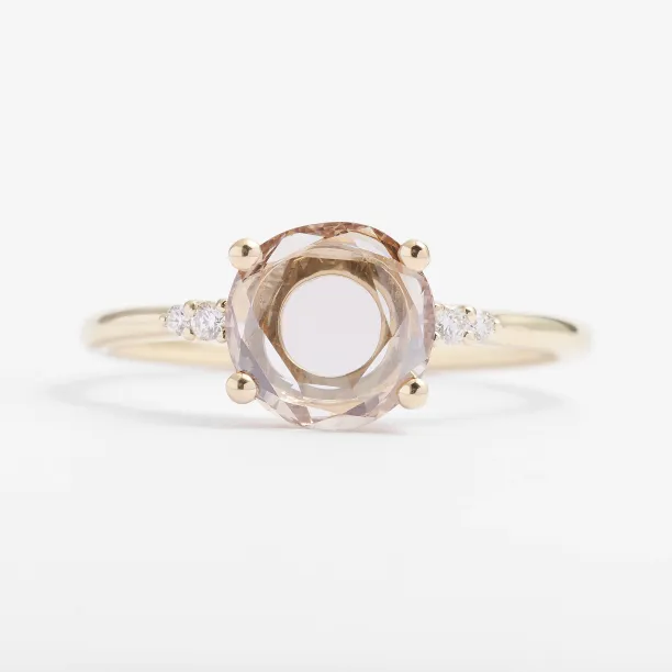 Lab grown diamond and natural diamond gold ring SYDNEY 2 Image