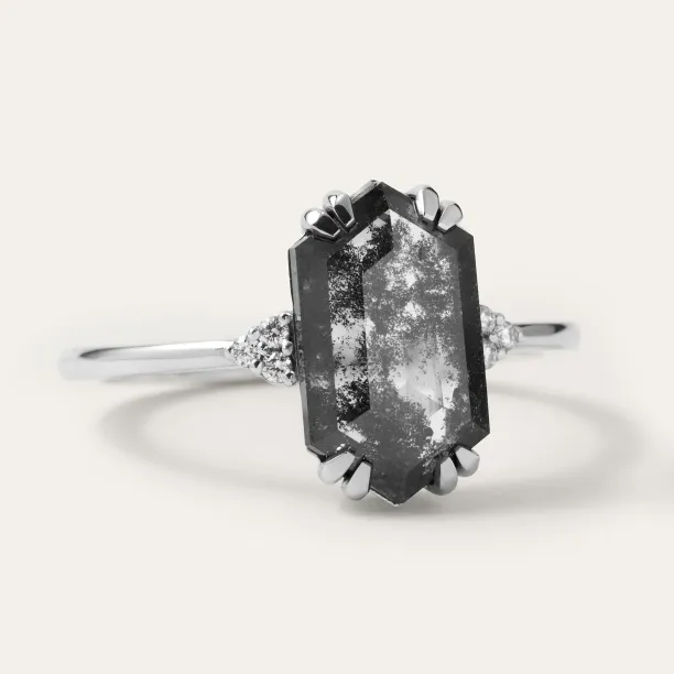 Lab-grown salt and pepper diamond ring PAULI Image