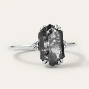 Lab-grown salt and pepper diamond ring PAULI