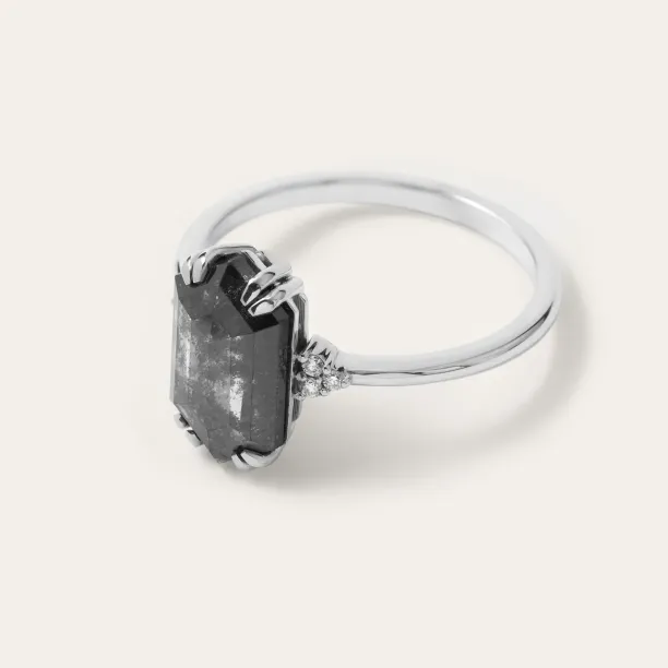 Lab-grown salt and pepper diamond ring PAULI Image