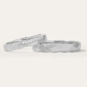 Hammered diamond wedding rings ETERNA Thumbnail