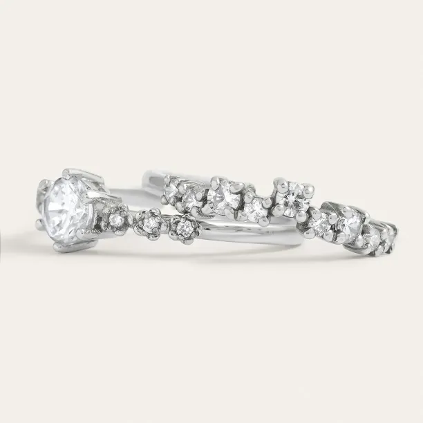 Elegant engagement set with diamonds GABRIELE Image