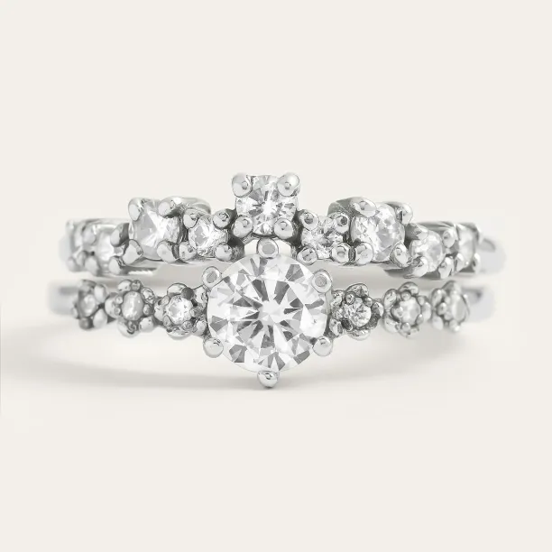 Elegant engagement set with diamonds GABRIELE Image