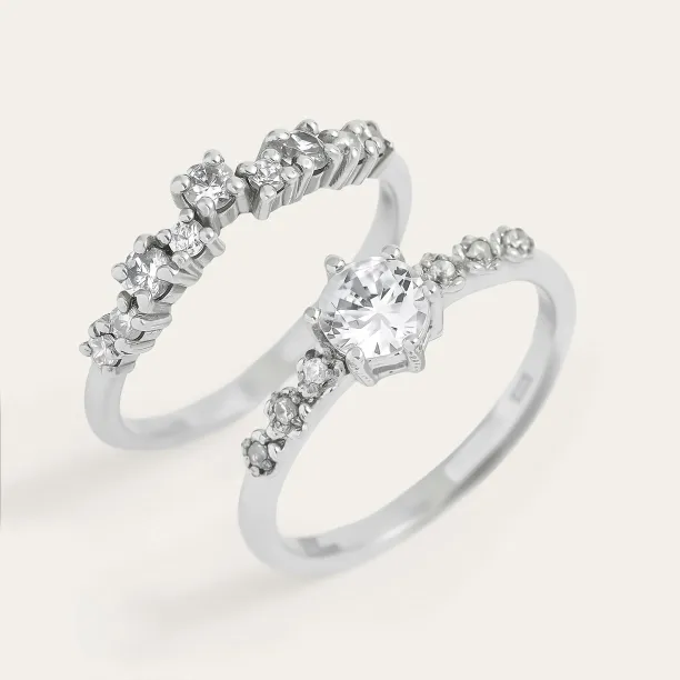 Elegant engagement set with diamonds GABRIELE Image