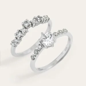 Elegant engagement set with diamonds GABRIELE Thumbnail