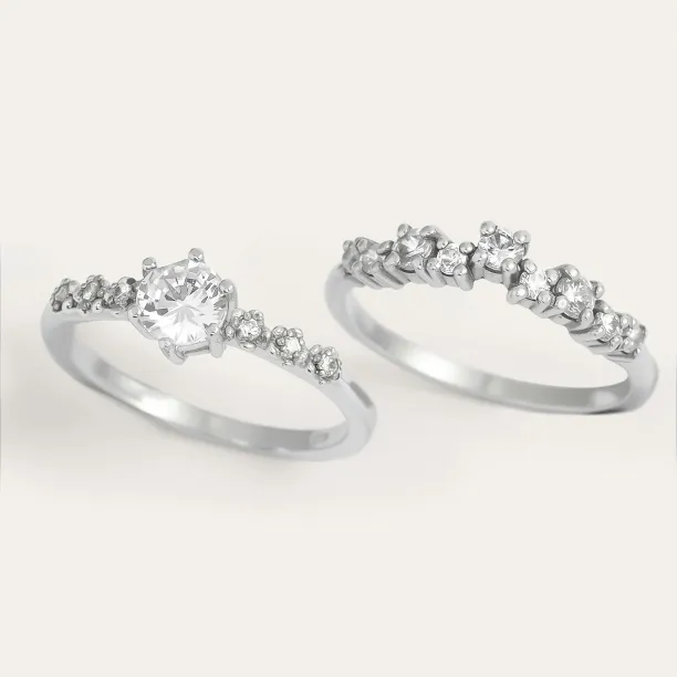 Elegant engagement set with diamonds GABRIELE Image