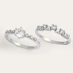Elegant engagement set with diamonds GABRIELE Thumbnail