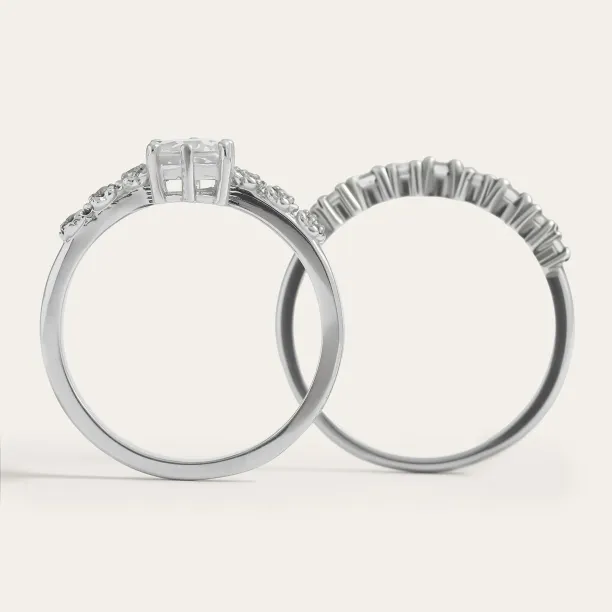 Elegant engagement set with diamonds GABRIELE Image