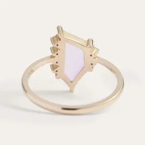 Gold ring with pink sapphire in asymmetric shape ROSALIE Thumbnail