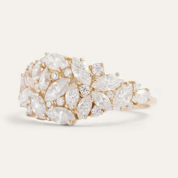 Luxury moissanite cluster ring VALENTINA Image