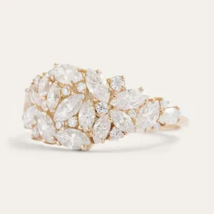 Luxury moissanite cluster ring VALENTINA Thumbnail