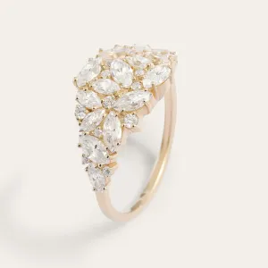 Luxury moissanite cluster ring VALENTINA Thumbnail