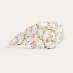 Luxury moissanite cluster ring VALENTINA Thumbnail